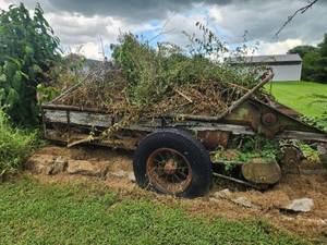 lot 59 image: Antique Tractor-Drawn Manure Spreader Primitive Farm Implement