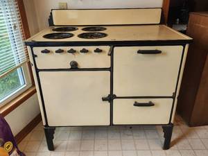 lot 82 image: Antique 1930s Skelgas Porcelain Enamel Gas Range Art Deco Stove&nbsp&nbsp