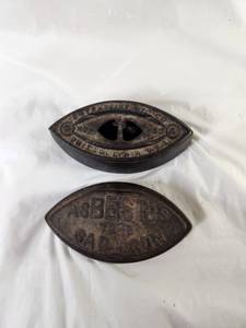 lot 165 image: Sad Iron Lot of 2 - Asbestos No. 12 & Enterprise Mfg Co Philadelphia