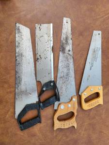 lot 245 image: Hand Saws Lot of 4 with Black and Wood Handles