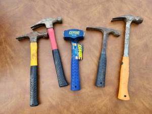 lot 248 image: Estwing Claw Hammers and Hand Hammers Lot of 5 B3-3LB