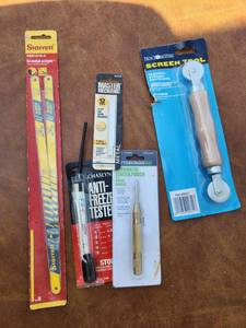 lot 280 image: Tools Lot Starrett Hacksaw Blades, Master Mechanic Jig Saw Blades, Chaslyn Anti-Freeze Tester, Pittsburgh Pro Center Punch, New York Wire Screen Tool