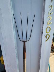 lot 298 image: 4-Prong Vintage Pitchfork with Wood Handle