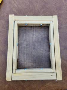 lot 317 image: Wood Frame Window Screen Garden Sifter 16 x 24 inches