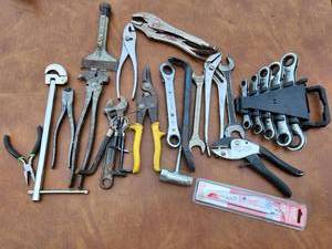 lot 334 image: Assorted Hand Tools Lot with Wrenches, Pliers, and More
