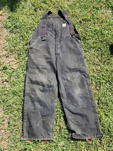 lot 360 image: Carhartt Bib Overalls Workwear Pants Black 42X30