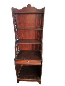 lot 371 image: Chippendale Style Mahogany Whatnot Shelf with Fretwork SIdes and Drawer 57 Tall Gorgeous