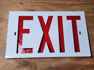lot 442 image: Red and White Cutout Exit Sign