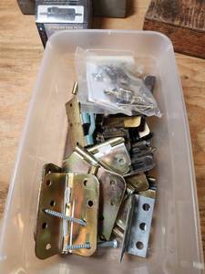 lot 505 image: Lot of Hinges Hardware Brackets Fasteners Assorted