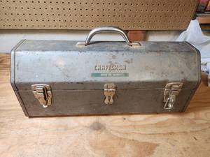 lot 531 image: Craftsman Metal Tool Box with Hand Tools