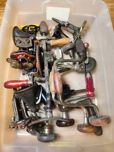 lot 558 image: Lot of AntiqueVintage Tools Hand Drills and More