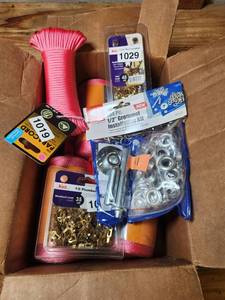 lot 574 image: Hardware Fasteners Lot Rope Cord Hooks Plumbers Grommets Installation Kit