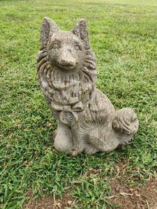 lot 605 image: Concrete Statue Dog Figurine 19 inches Tall Garden&nbsp