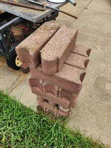 lot 627 image: Concrete Brick Pavers Lot 20 Pieces 3.5 x 7.5 Inches
