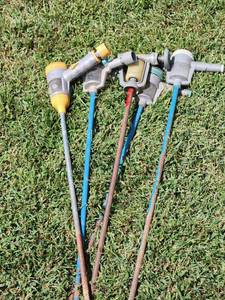 lot 709 image: Lot of 5 Metal Impact Lawn Sprinklers on Spike Stakes