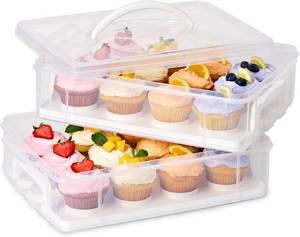 lot 4562 image: Snapware (2-Layer, 24 Cupcakes Plastic Detachable Cupcake Carrier