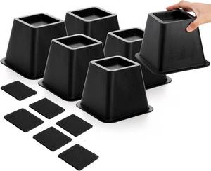lot 4581 image: Bed Risers 4-Inch Heavy Duty, 6-Pack, Plastic Furniture Lifts, 2200 lbs