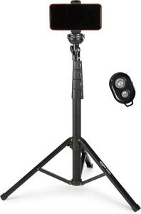 lot 4591 image: Amazon Basics 64-Inch Extendable Tripod for iPhoneSmartphones, Selfie Modes