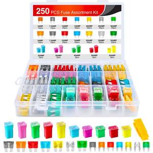 lot 4594 image: Nilight 250PCS Regular Mini Blade and Jcase STD Profile Fuse Assortment Kit