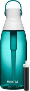 lot 4603 image: Brita 36 oz Hard-Sided Water Bottle, BPA-Free, Reusable, 1 Filter, Sea Glass