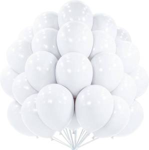 lot 4628 image: PartyWoo White Balloons 100pcs 12 Inch Latex Helium White Balloons
