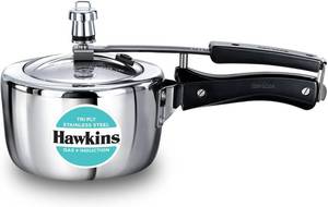 lot 4640 image: HAWKINS Stainless Steel Pressure Cooker, Inner Lid Induction, 1.5L Silver