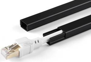 lot 4671 image: ZhiYo 102 Black Cord Cover for 1 Wire, Small Size, 0.59 W x 0.4 H
