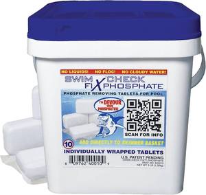 lot 4688 image: Fix Phosphate Remover Tablets   10 Count  Time-Release Pool Phosphate Tabs