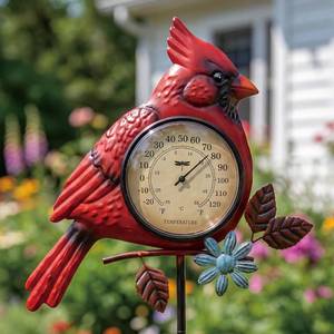 lot 4727 image: Tellegloww Outdoor Thermometer, Cardinal Thermometer for Patio Yard Garden