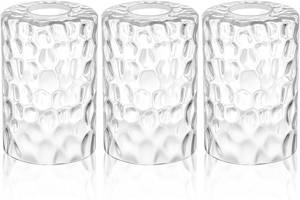 lot 4730 image: Teenyyou 3 Pcs Clear Hammered Glass Lamp Shade 1-58 (1.65) Fitter