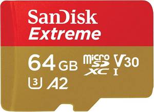 lot 4741 image: SANDISK 64GB Extreme microSD Card  Adapter, Up to 170MBs Read Speeds