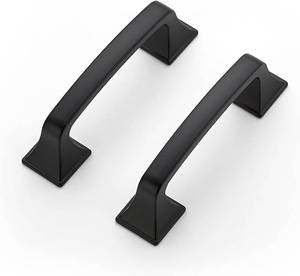 lot 4752 image: Ravinte Matte Black Square Foot Arch Cabinet Pulls 3 Inch 30 Pack
