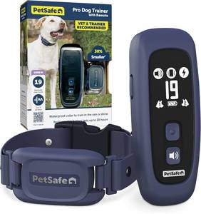 lot 4763 image: PetSafe Pro Dog Trainer, Remote &amp Collar, 1000 ft Range, 19 Static Levels  Powers on 