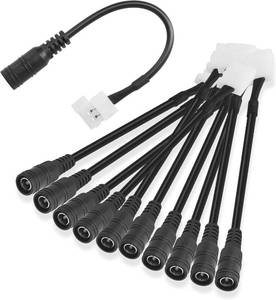 lot 4790 image: 2-Pin DC 5.5x2.1mm LED Connector to 8mm Strip Clip for 35285050 LEDs