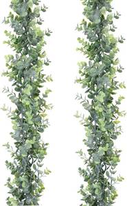 lot 4803 image: DearHouse Faux Eucalyptus Garland, 2pk Artificial Vines, 6 Feet UV Protected
