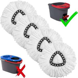 lot 4820 image: YUAKOU 4-Pack Replacement Heads for Ocedar EasyWrin Spin Mop, Microfiber