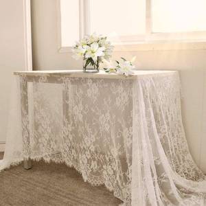 lot 4821 image: LuoluoHouse Lace Tablecloth White Wedding Tablecloths 60x120 Inch Vintage