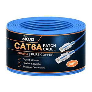lot 4824 image: Tecmojo Ultra Slim Cat6A 50FT Ethernet Cable, 23AWG, Blue