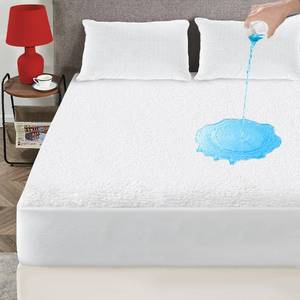 lot 4832 image: Waterproof Mattress Protector, Soft King Size, 6-18 in Depth, Elastic Skirt