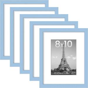 lot 4836 image: upsimples 8x10 Picture Frames, Gallery Wall Frames Set of 5, Blue