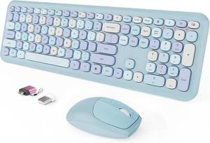 lot 4851 image: SkyGive Wireless Keyboard & Mouse Combo, Ergonomic Full-Size, Quiet