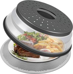 lot 4863 image: LekDrok 10-Inch Microwave Food Cover & Collapsible Silicone Mat