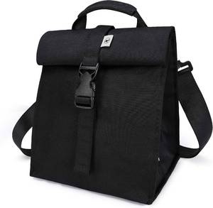 lot 4865 image: SUNNY BIRD Insulated Lunch Bag Rolltop Lunch Box (Black)