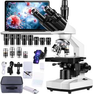 lot 724 image: Woehrsh Trinocular Microscope 40X-5000X with Mechanical Stage & USB Camera - Retail $279
