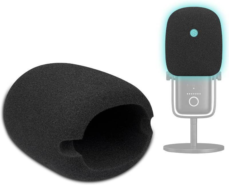 lot 3404 image: SOULWIT 2Pcs Pop Filter for Elgato Wave3(Wave3), Protective Mic Cover Windscreen Foam - Black