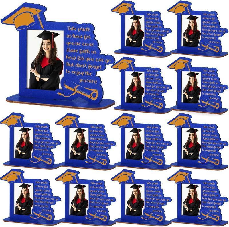 lot 3412 image: Qunclay 12 Pcs Graduation Picture Frame Wooden Graduation Frames with Stand Class of 2026 Frame Graduations Photo Frames Table Centerpieces Bulk Gift for College High School Graduated Party Favor COLOR IS BLACK