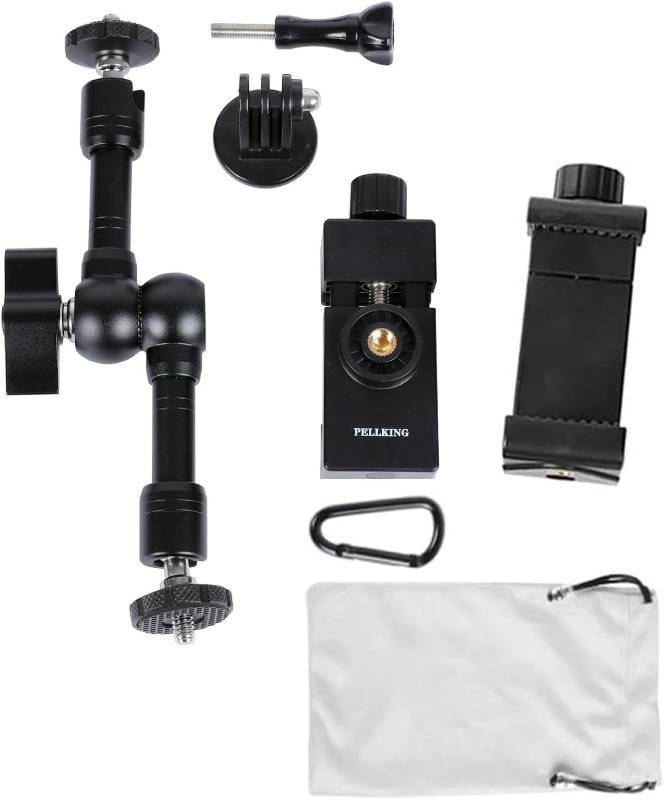lot 26480 image: PellKing Camera Fence Mount for Live Streaming, Fence Phone Holder Mounting Kit for Game Changer to Recording Baseball,Softball and Tennis Games, Compatible with iPhone GoPro Mevo