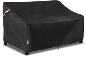 lot 78876 image: Outdoor Couch Cover Waterproof, 60 W x 35 D x 35 H Heavy Duty Patio Furniture Covers, Durable Fabric Shields Against Rain, Dust and Sun, Designed for Outdoor Sofa, Black
