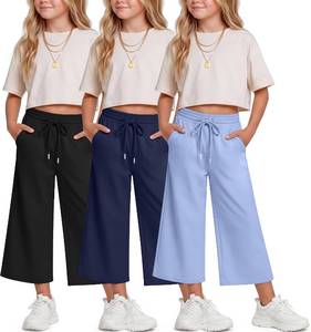 lot 78887 image: Halfchet 3 Pack Girls Capri Pants Wide Leg SIZE 7-8 YEARS