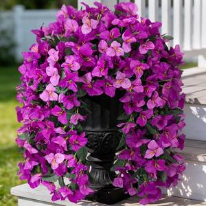lot 48612 image: Fake Bougainvillea Artificial Flowers for Outdoors Decoration 2 pcs Faux Hanging Flowers Plants for Outdoor Planters UV Resistant Silk Bougainvillea Vines for Front Door Porch Urn Patio Garden